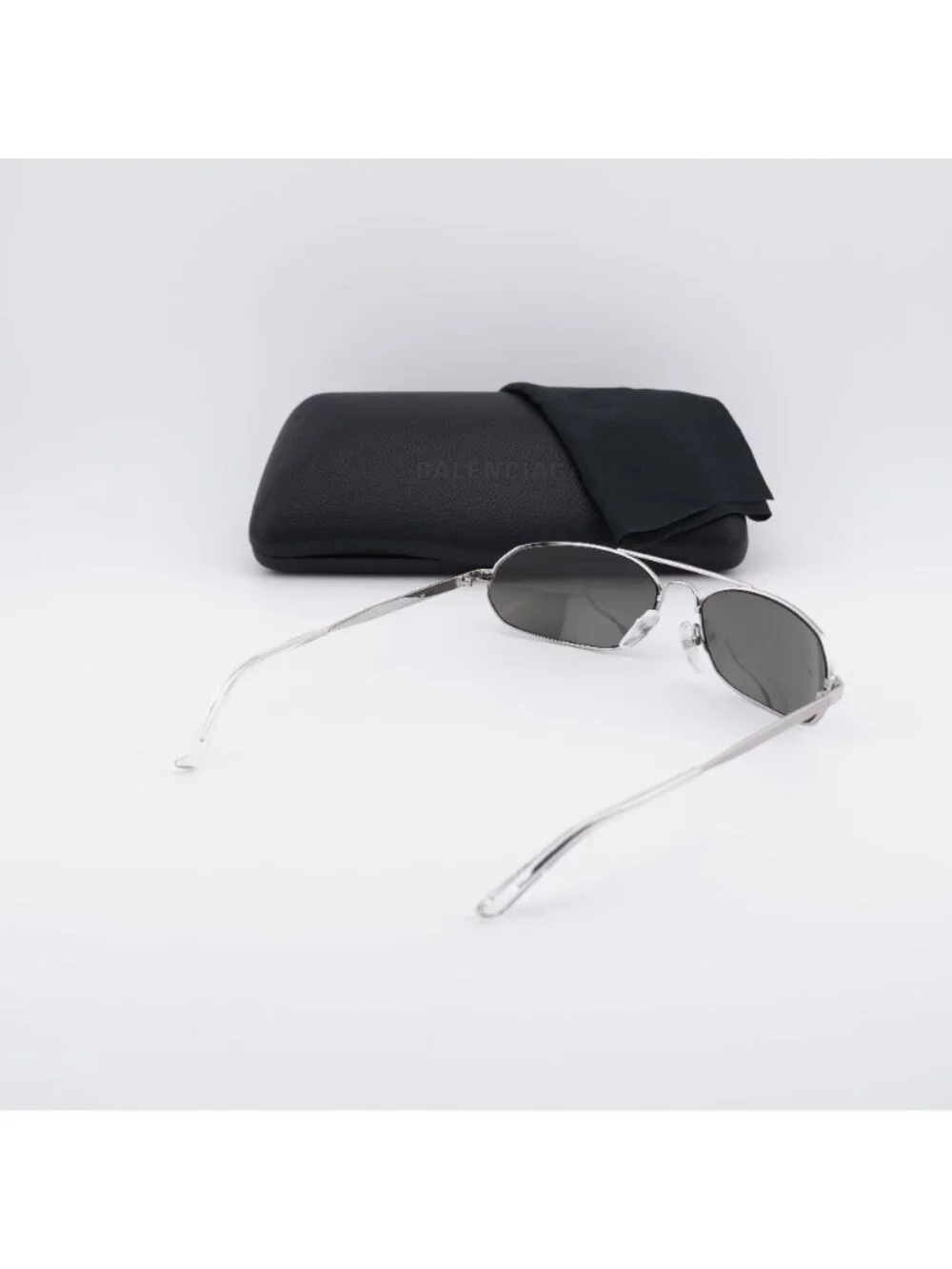 Balenciaga BB0010S 005 Oval Sunglasses - Silver Mirror